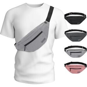 MaxTop Light Red Large Crossbody Fanny Pack / Belt bag